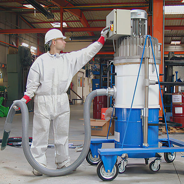 Industrial vacuum cleaning system for ATEX environment
