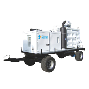 Mobile suction unit on trailer